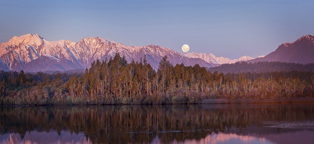 Moonrise Okarito Lagoon